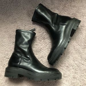 Zara low heel ankle boots
